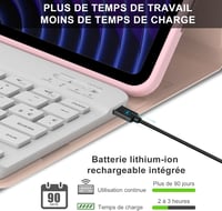 IVEOPPE Xiaomi Pad 8/Pro 11.2" Leválasztható Billentyűzet Tok AZERTY Pink 4
