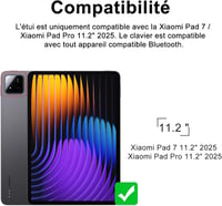 IVEOPPE Xiaomi Pad 8/Pro 11.2" Leválasztható Billentyűzet Tok AZERTY Pink 2