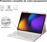 IVEOPPE Xiaomi Pad 8/Pro 11.2" Leválasztható Billentyűzet Tok AZERTY Pink 6