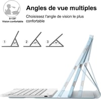 IVEOPPE Xiaomi Redmi Pad SE és Redmi Pad 2 11 hüvelykes levehető Bluetooth billentyűzet tok tolltartóval világoskék AZERTY francia kiosztáss 5
