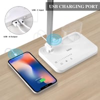 iVict Dupla Karos LED Íróasztali Lámpa - 5 Fényerősség, Érintésvezérlés, 45 Perces Időzítő, USB Töltőport, Memória Funkció, Fehér 6