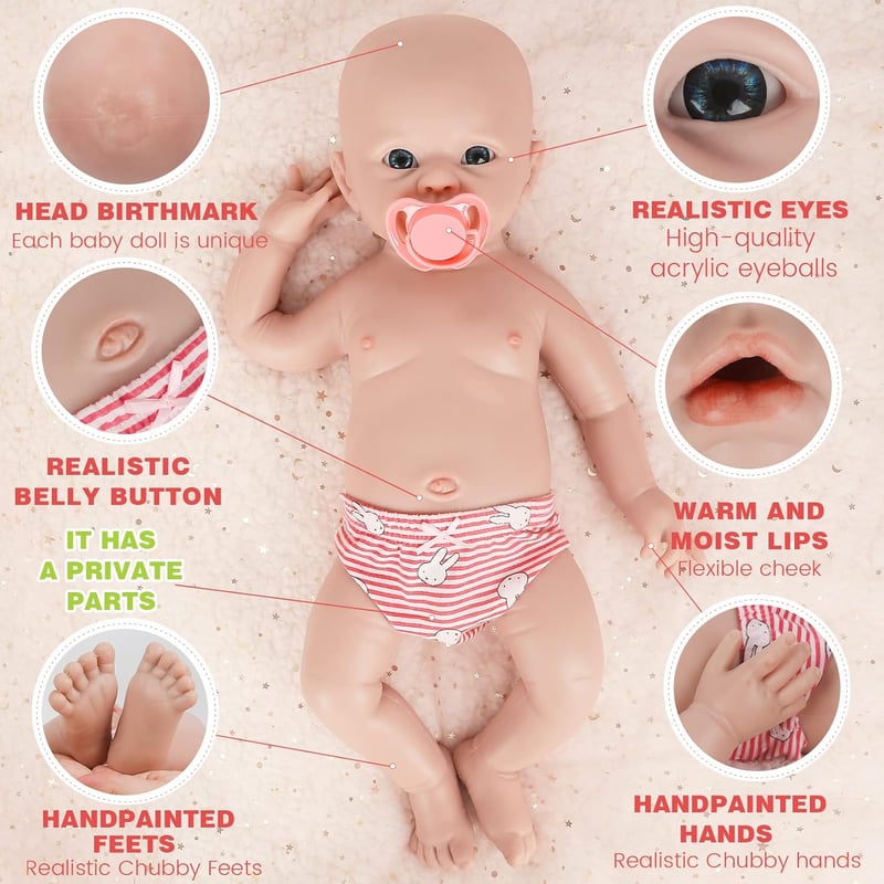IVITA Teljes Test Szilikon Reborn Baba Nyitott Szájjal 40 cm Lány Játékbaba