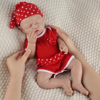 IVITA Teljes testű szilikon újszülött baba nyitott szájjal, puha, cumi szopható 2