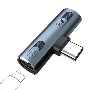 IVIVTOR USB-C adapter za slušalice i punjenje - 2-u-1 audio adapter i brzo punjenje od 100W za prijenosna računala, tablete i pametne telefone - siva