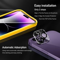ivoler 3+3 Edzett Üveg Képernyővédő Fólia iPhone 14 Pro 6.1" Készülékhez - 9H Keménységű HD Átlátszó Védőfólia Kamera Védelemmel és Pozicion 2