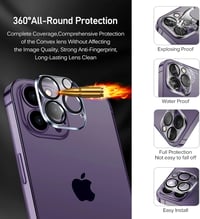 ivoler 3+3 Edzett Üveg Képernyővédő Fólia iPhone 14 Pro 6.1" Készülékhez - 9H Keménységű HD Átlátszó Védőfólia Kamera Védelemmel és Pozicion 3