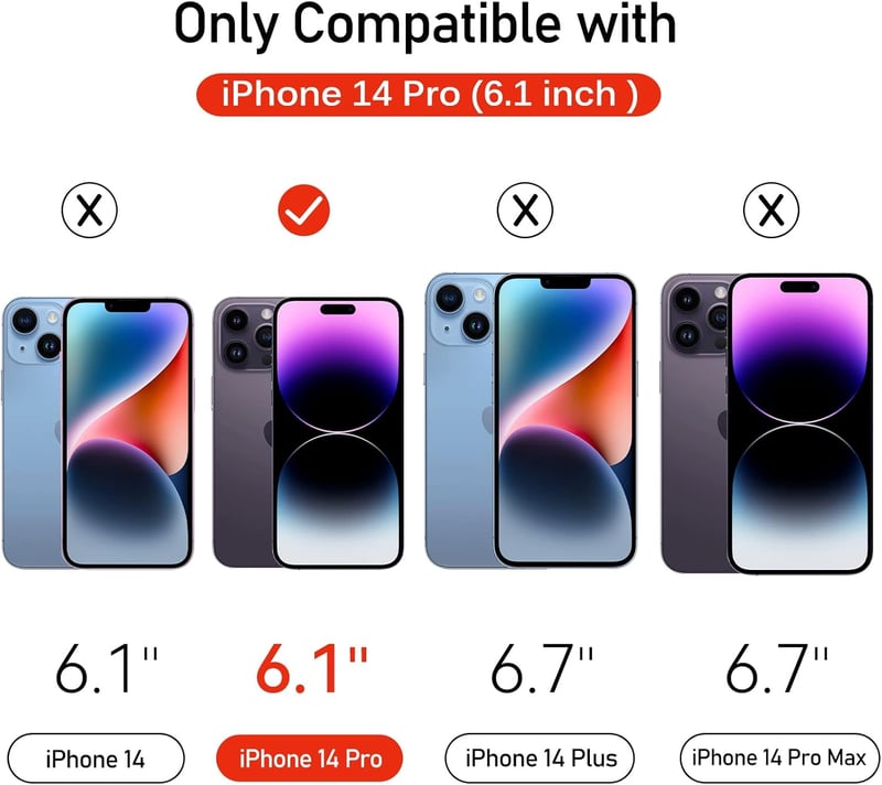 ivoler 3+3 Edzett Üveg Képernyővédő Fólia iPhone 14 Pro 6.1" Készülékhez - 9H Keménységű HD Átlátszó Védőfólia Kamera Védelemmel és Pozicion