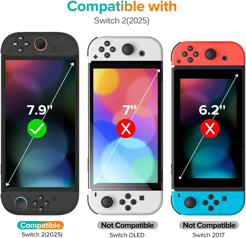 ivoler 3 db Edzett Üveg Képernyővédő Fólia Nintendo Switch 2 (2025) Modellhez - Karcálló, Buborékmentes, HD Tisztaságú Kijelzővédő