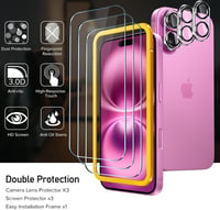 ivoler iPhone 16 Plus edzett üveg képernyővédő + kameravédő fólia - 3+3 db 6