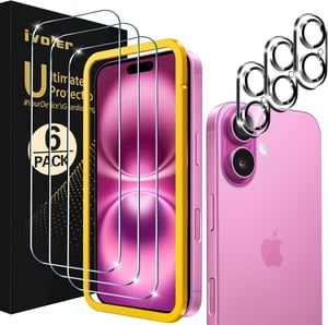 ivoler zaštitno staklo za iPhone 16 Plus + zaštita za kameru - 3+3 kom.