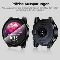ivoler 3 ks tvrdý PC kryt s ochranným sklom displeja pre Garmin Forerunner 255 46 mm, úplná ochrana, ultra tenký, odolný proti poškriabaniu, 2 priehľadné + 1 čierny 5