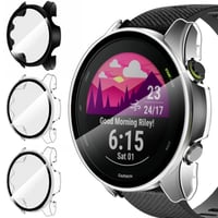 ivoler 3 ks tvrdý PC kryt s ochranným sklom displeja pre Garmin Forerunner 255 46 mm, úplná ochrana, ultra tenký, odolný proti poškriabaniu, 2 priehľadné + 1 čierny 1