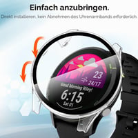 ivoler 3 ks tvrdý PC kryt s ochranným sklom displeja pre Garmin Forerunner 255 46 mm, úplná ochrana, ultra tenký, odolný proti poškriabaniu, 2 priehľadné + 1 čierny 6