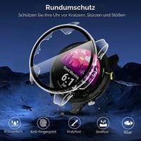 ivoler 3 ks tvrdý PC kryt s ochranným sklom displeja pre Garmin Forerunner 255 46 mm, úplná ochrana, ultra tenký, odolný proti poškriabaniu, 2 priehľadné + 1 čierny 3