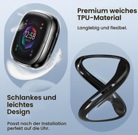 ivoler 3 ks ochranného krytu s ochranou displeja pre inteligentné hodinky Fitbit Versa 4 / Fitbit Sense 2, nárazuvzdorné, odolné proti poškriabaniu, tenké TPU puzdro, 2 priehľadné + 1 čierne 5