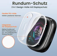 ivoler 3 ks ochranného krytu s ochranou displeja pre inteligentné hodinky Fitbit Versa 4 / Fitbit Sense 2, nárazuvzdorné, odolné proti poškriabaniu, tenké TPU puzdro, 2 priehľadné + 1 čierne 2