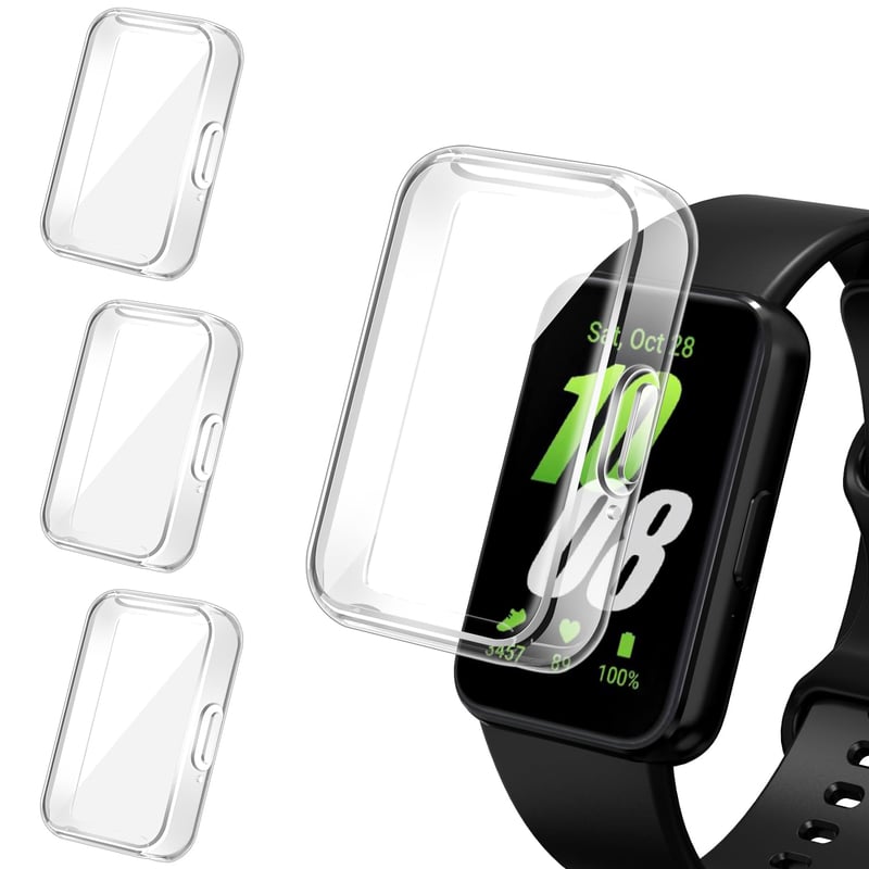 ivoler 3 ks puzdro s ochranou obrazovky pre Samsung Galaxy Fit 3, priehľadný TPU ochranný kryt, odolný voči nárazom, odolný voči poškriabaniu, celkové pokrytie, ultra tenký