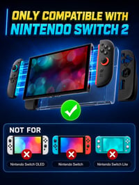 iVoler 5 v 1 súprava puzdier na Nintendo Switch 2, dokovateľné, magnetické – priehľadná čierna 5