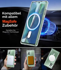 ivoler priehľadný magnetický kryt pre Samsung Galaxy Note 20 4G / 5G, kompatibilný s MagSafe, vojenská úroveň odolnosti voči nárazom, odolný voči poškriabaniu, ochranný kryt odolný voči žltnutiu 3