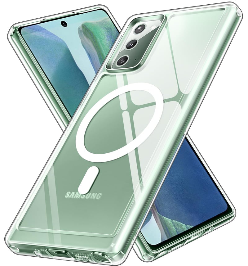 ivoler priehľadný magnetický kryt pre Samsung Galaxy Note 20 4G / 5G, kompatibilný s MagSafe, vojenská úroveň odolnosti voči nárazom, odolný voči poškriabaniu, ochranný kryt odolný voči žltnutiu