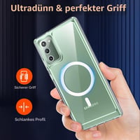 ivoler priehľadný magnetický kryt pre Samsung Galaxy Note 20 4G / 5G, kompatibilný s MagSafe, vojenská úroveň odolnosti voči nárazom, odolný voči poškriabaniu, ochranný kryt odolný voči žltnutiu 9