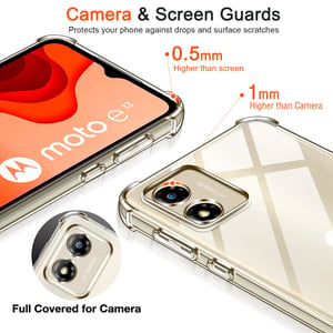 Husă ivoler din silicon transparent pentru Motorola Moto E13, cu colțuri rezistente la șocuri, carcasă subțire și flexibilă din TPU, husă de telefon rezistentă la zgârieturi