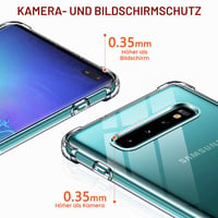 Priehľadný silikónový kryt ivoler pre Samsung Galaxy S10+ / S10 Plus, s nárazuvzdornou ochranou rohov, tenký flexibilný ochranný obal z TPU, odolný voči poškriabaniu 4