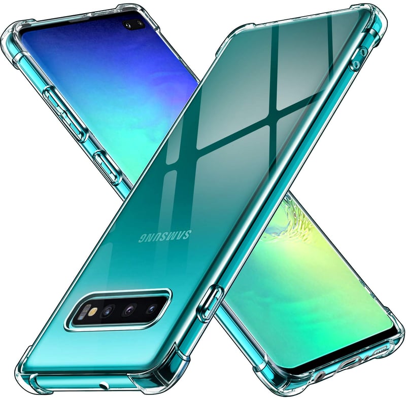 Priehľadný silikónový kryt ivoler pre Samsung Galaxy S10+ / S10 Plus, s nárazuvzdornou ochranou rohov, tenký flexibilný ochranný obal z TPU, odolný voči poškriabaniu