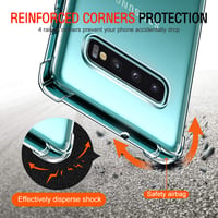 Priehľadný silikónový kryt ivoler pre Samsung Galaxy S10+ / S10 Plus, s nárazuvzdornou ochranou rohov, tenký flexibilný ochranný obal z TPU, odolný voči poškriabaniu 2
