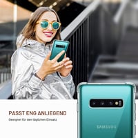 Priehľadný silikónový kryt ivoler pre Samsung Galaxy S10+ / S10 Plus, s nárazuvzdornou ochranou rohov, tenký flexibilný ochranný obal z TPU, odolný voči poškriabaniu 7
