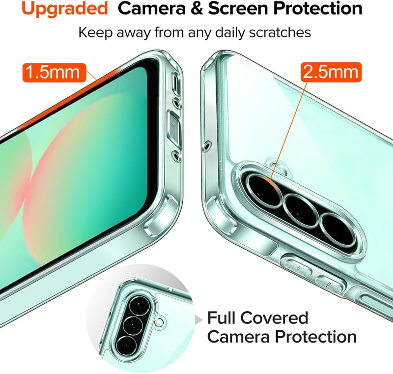ivoler Átlátszó Tok Samsung Galaxy A26 5G Telefonhoz - Sárgulásálló Védőtok 2db Edzett Üveg Védőfóliával, Katonai Szintű Ütésálló Védelem, V