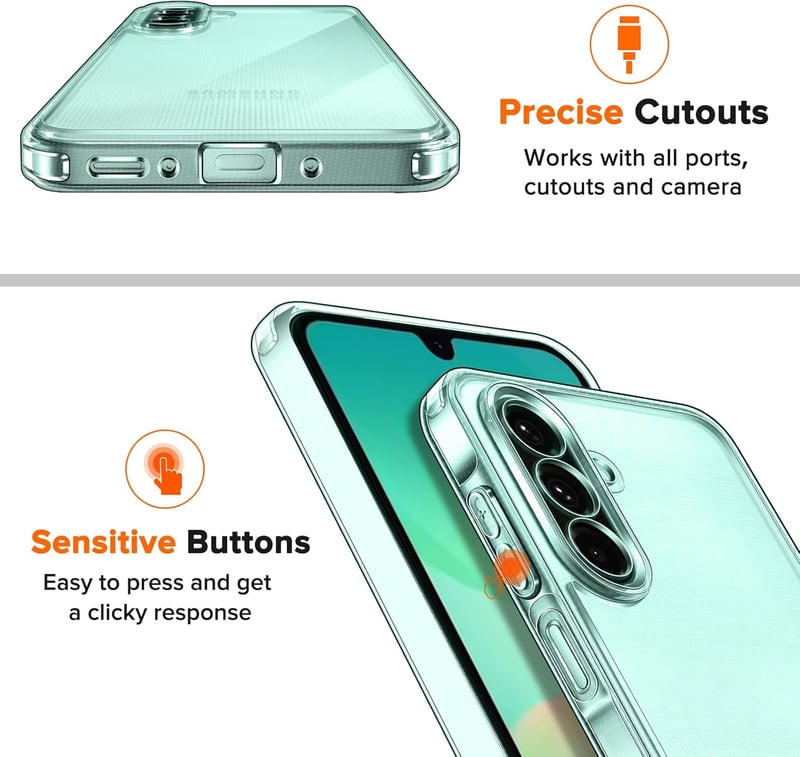 ivoler Átlátszó Tok Samsung Galaxy A26 5G Telefonhoz - Sárgulásálló Védőtok 2db Edzett Üveg Védőfóliával, Katonai Szintű Ütésálló Védelem, V