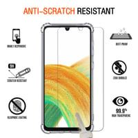 Husă transparentă ivoler pentru Samsung Galaxy A33 5G cu 3 folii de sticlă securizată, husă de protecție subțire din silicon TPU moale, rezistentă la șocuri și la zgârieturi 5