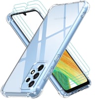 Husă transparentă ivoler pentru Samsung Galaxy A33 5G cu 3 folii de sticlă securizată, husă de protecție subțire din silicon TPU moale, rezistentă la șocuri și la zgârieturi 1