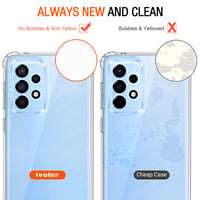 Husă transparentă ivoler pentru Samsung Galaxy A33 5G cu 3 folii de sticlă securizată, husă de protecție subțire din silicon TPU moale, rezistentă la șocuri și la zgârieturi 6