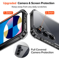 Priehľadný kryt ivoler pre Samsung Galaxy A55 5G, vrátane 2 kusov tvrdeného skla, odolný voči žltnutiu, so spevnenými rohmi proti nárazom, tenký ochranný kryt - čierny 6