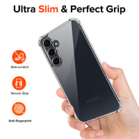 Priehľadný kryt ivoler pre Samsung Galaxy A55 5G, vrátane 2 kusov tvrdeného skla, odolný voči žltnutiu, so spevnenými rohmi proti nárazom, tenký ochranný kryt - čierny 8