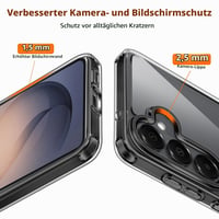 ivoler Priehľadný kryt pre Samsung Galaxy S26 Plus 5G, s 2 ks tvrdeného skla, vojenská ochrana, nárazuvzdorný, tenký, nežltnúci, čierny 6