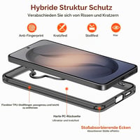 ivoler Priehľadný kryt pre Samsung Galaxy S26 Plus 5G, s 2 ks tvrdeného skla, vojenská ochrana, nárazuvzdorný, tenký, nežltnúci, čierny 3