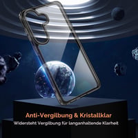 ivoler Priehľadný kryt pre Samsung Galaxy S26 Plus 5G, s 2 ks tvrdeného skla, vojenská ochrana, nárazuvzdorný, tenký, nežltnúci, čierny 4