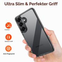 ivoler Priehľadný kryt pre Samsung Galaxy S26 Plus 5G, s 2 ks tvrdeného skla, vojenská ochrana, nárazuvzdorný, tenký, nežltnúci, čierny 8