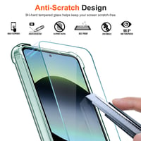 ivoler Priehľadný kryt pre Xiaomi Redmi Note 14 5G + 2 ks tvrdené sklo, tenký silikónový TPU nárazuvzdorný ochranný kryt, nárazník odolný proti poškriabaniu 3