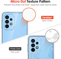 ivoler Átlátszó TPU Szilikon Tok Samsung Galaxy A23 5G Telefonhoz - Ütésálló Védőtok 3db Edzett Üveg Képernyővédővel, Karcálló Mobiltelefon  3