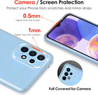 ivoler Átlátszó TPU Szilikon Tok Samsung Galaxy A23 5G Telefonhoz - Ütésálló Védőtok 3db Edzett Üveg Képernyővédővel, Karcálló Mobiltelefon  5