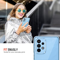 ivoler Átlátszó TPU Szilikon Tok Samsung Galaxy A23 5G Telefonhoz - Ütésálló Védőtok 3db Edzett Üveg Képernyővédővel, Karcálló Mobiltelefon  7