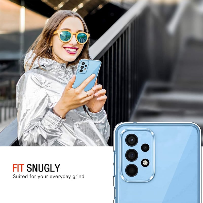 ivoler Átlátszó TPU Szilikon Tok Samsung Galaxy A23 5G Telefonhoz - Ütésálló Védőtok 3db Edzett Üveg Képernyővédővel, Karcálló Mobiltelefon 