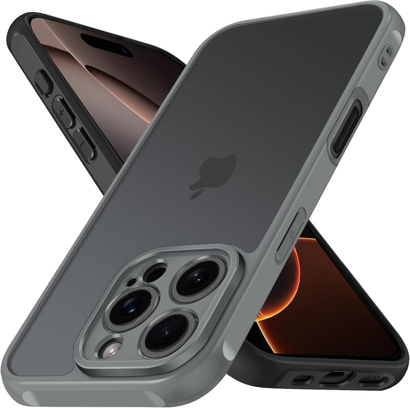ivoler iPhone 16 Pro matt szilikon hátlap tok zöld, kamera lencsevédő, ütésálló, ujjlenyomat-álló, átlátszó