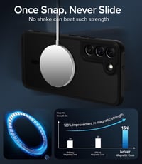 ivoler MagSafe magnetický kryt pre Samsung Galaxy S22+ 5G, vojenská úroveň ochrany - matná čierna 2