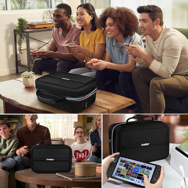 ivoler Nintendo Switch 2 kemény hordtáska, védőtok konzolhoz és kiegészítőkhöz - 7.9", Black