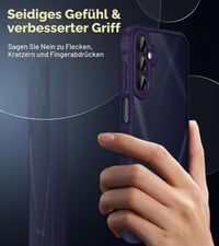 ivoler kryt pre Samsung Galaxy A16 4G / A16 5G s 2 ks tvrdeného skla, vojenská úroveň odolnosti voči nárazom, ochrana fotoaparátu, matný polopriehľadný, odolný voči odtlačkom prstov, fialový 5
